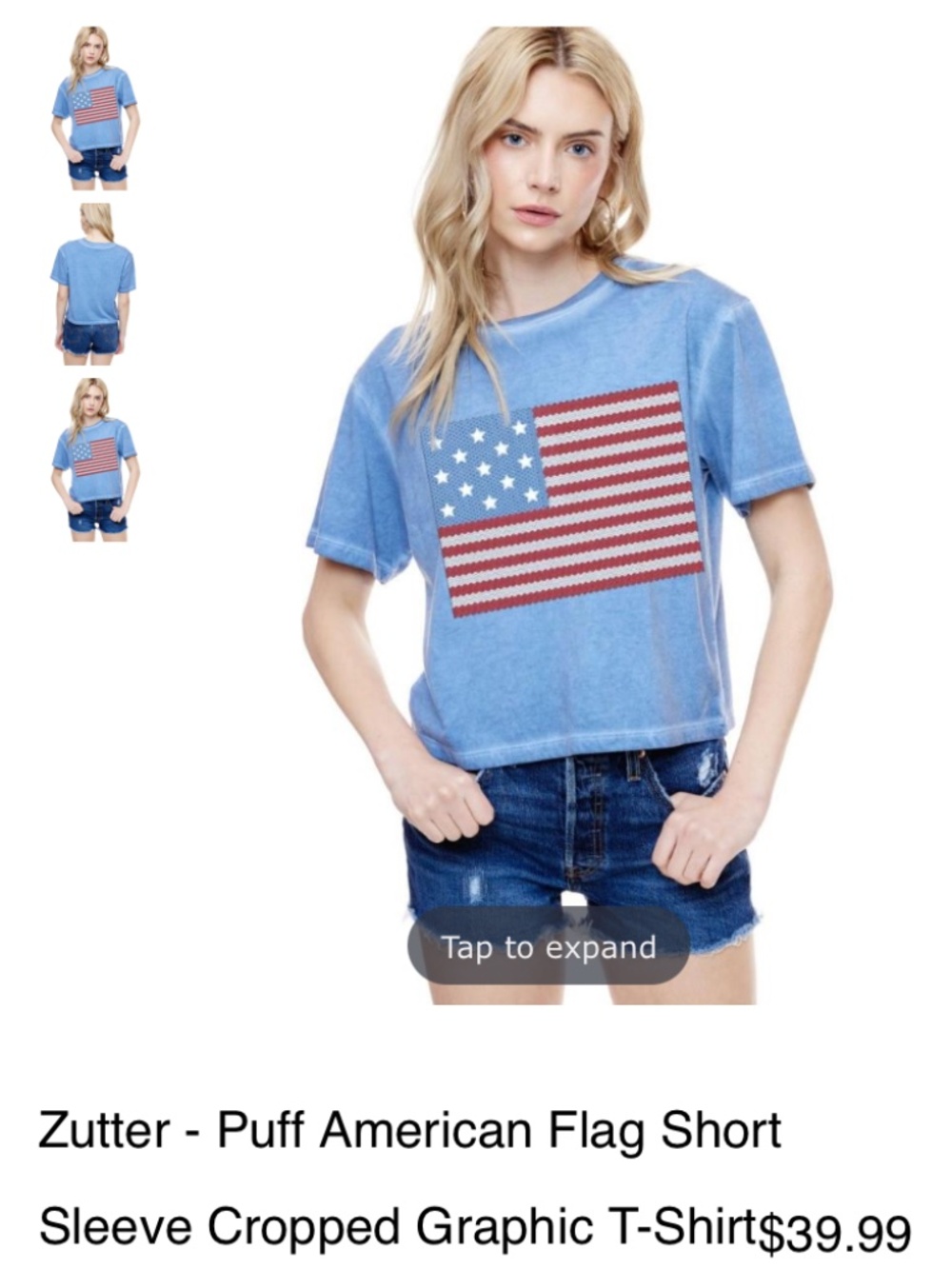 Zutter Puffy American flag boxy tee